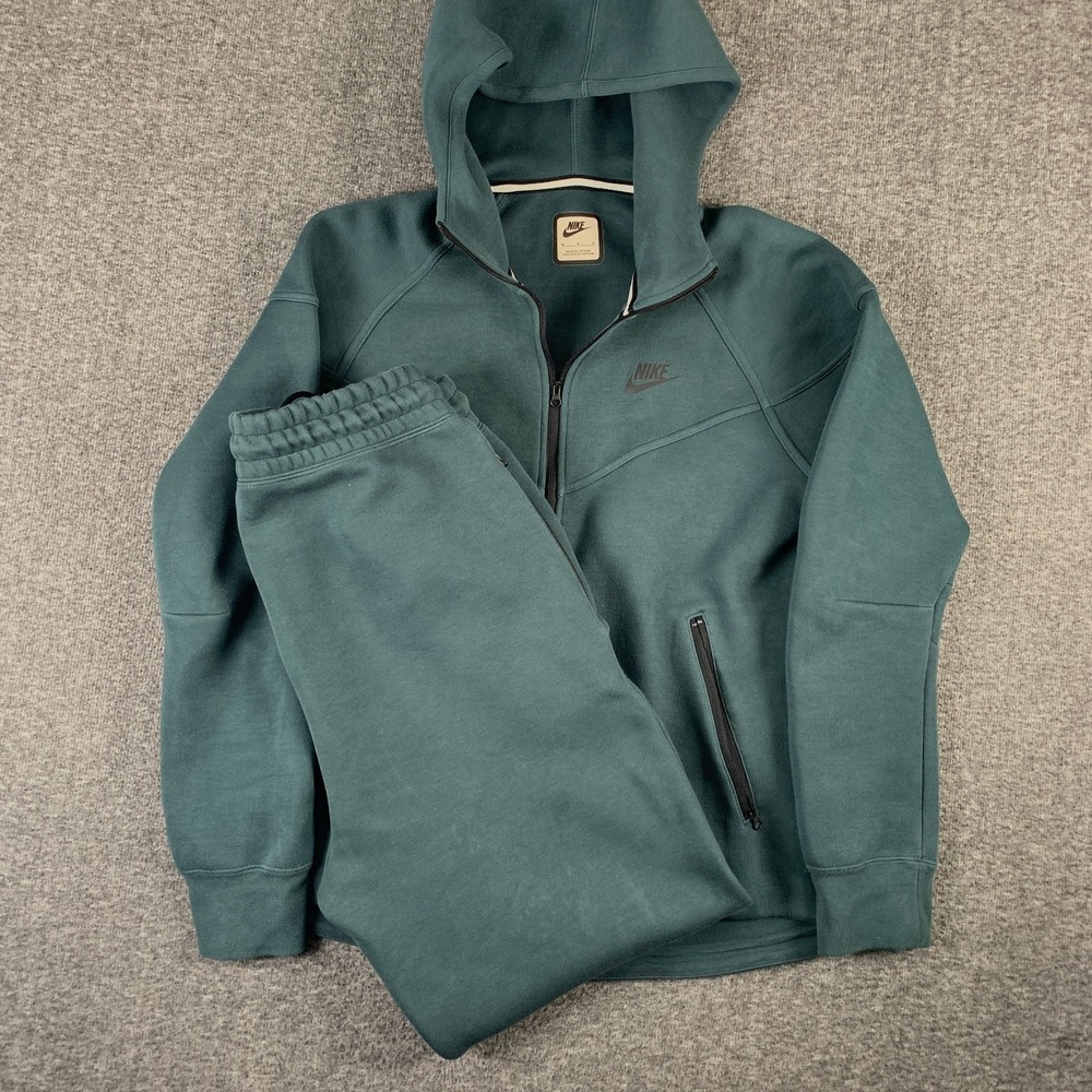 Nike Tech Fleece Tracksuit Womens Medium 2 Piece Sweatsuit Sportswear Green